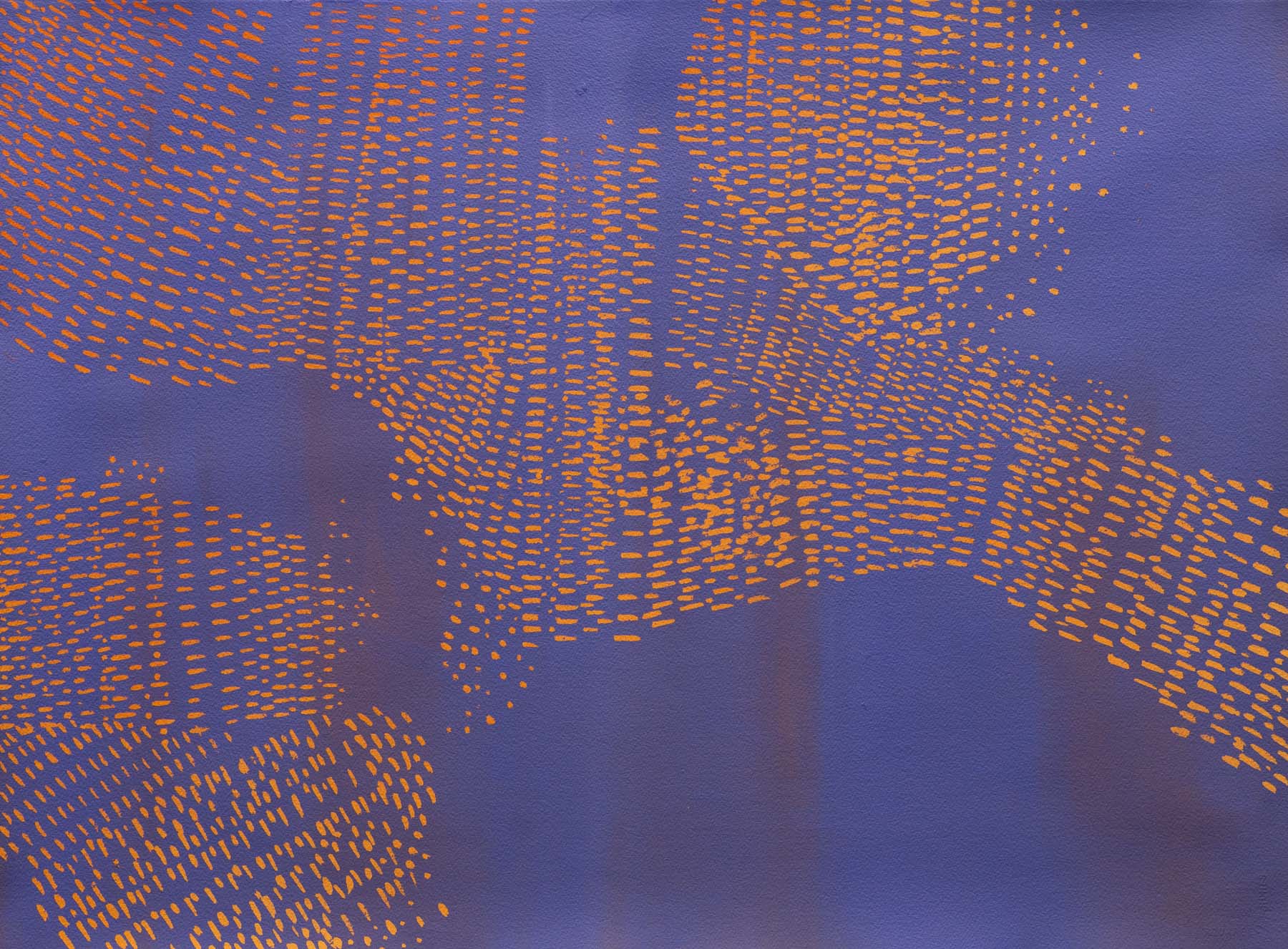 Starling Murmuration II (2) main, painting, artwork, acrylic, purple, orange,