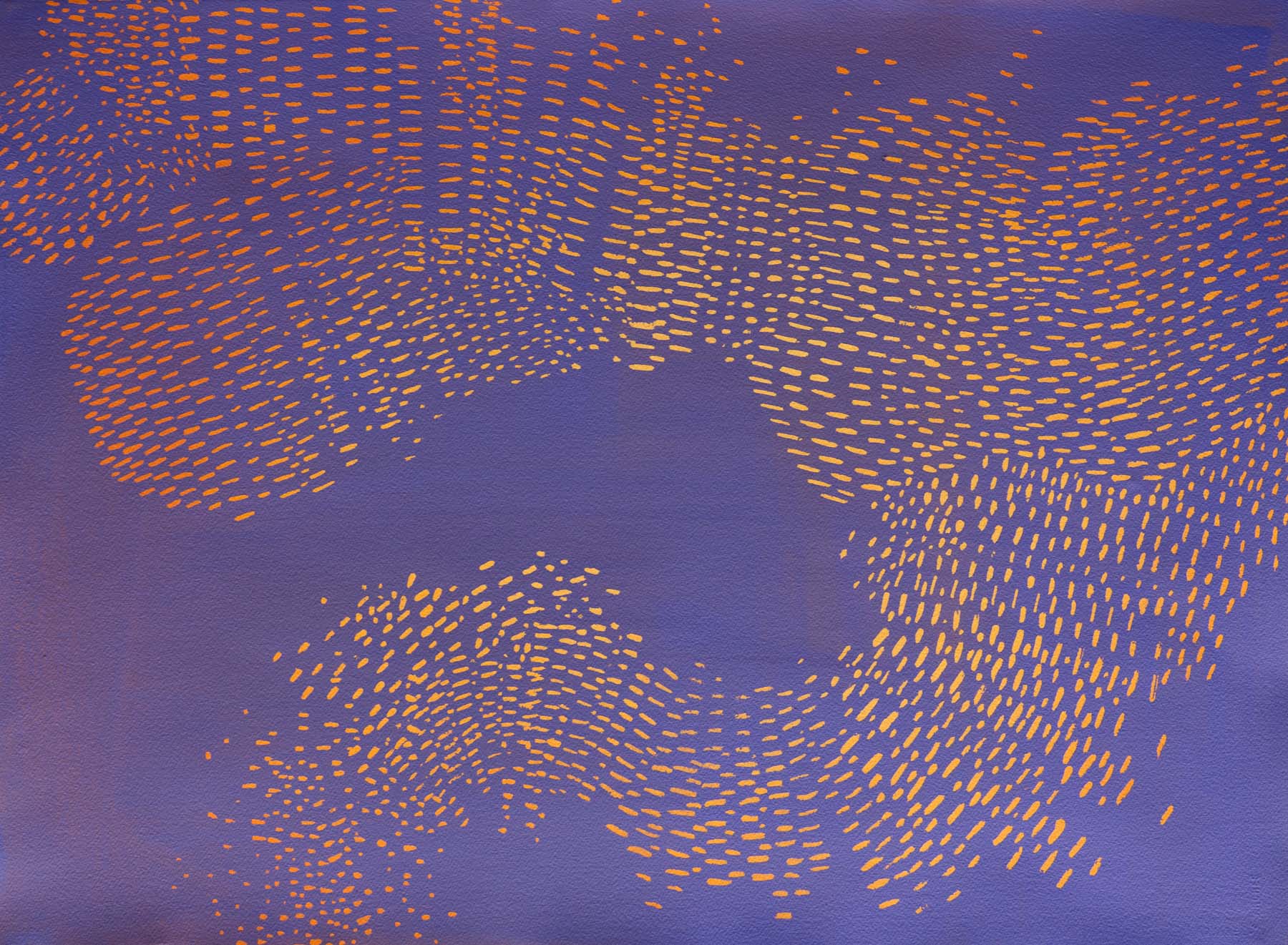 Starling Murmuration V (5) main, painting, artwork, acrylic, purple, orange,