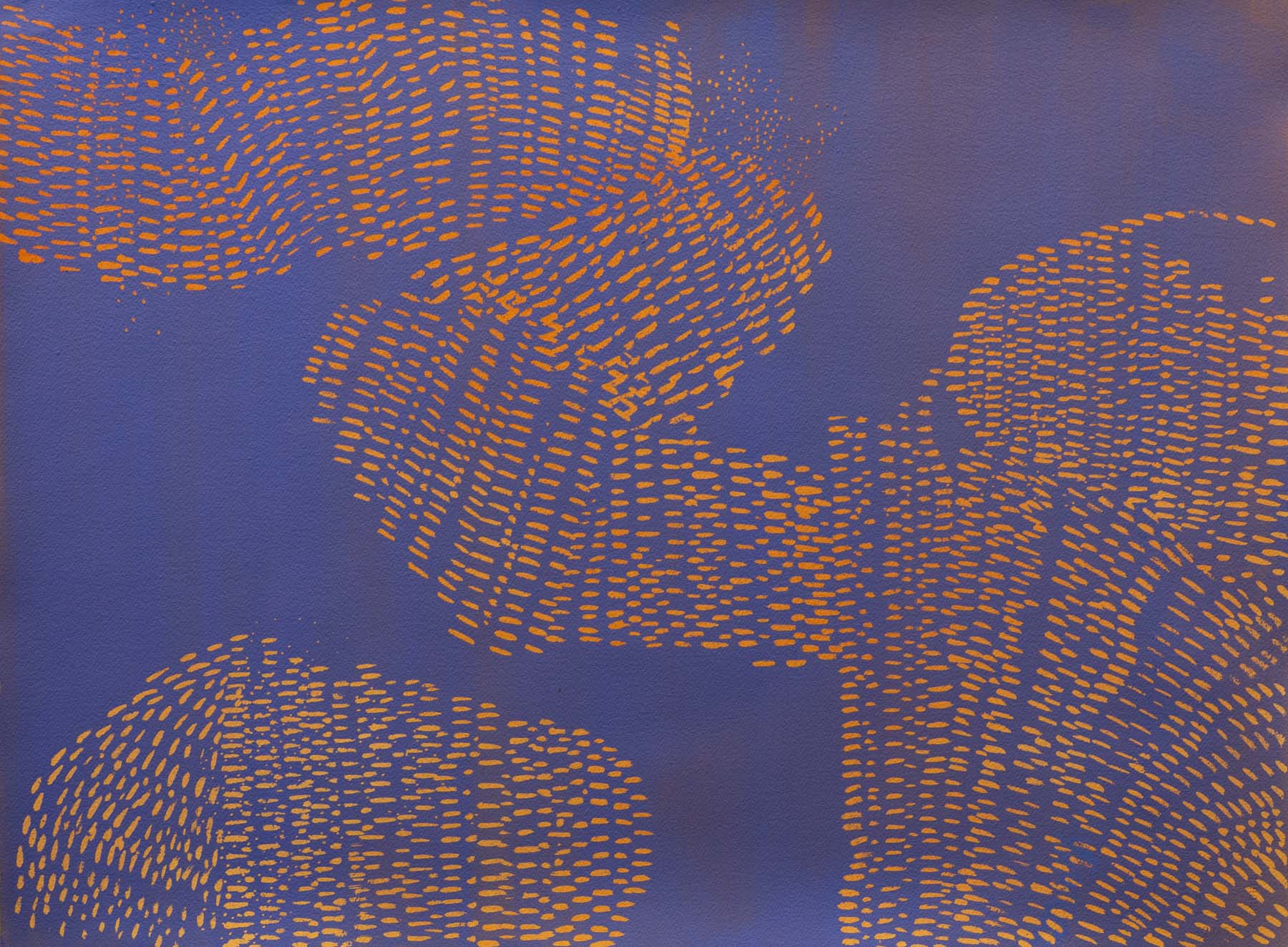 Starling Murmuration VI (6) main, painting, artwork, acrylic, purple, orange,